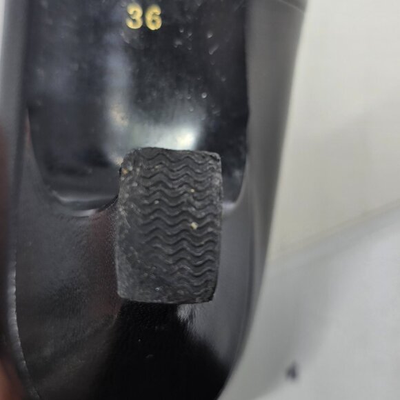 Yves Saint Laurent Black Leather Studded Bow Kitten Heel Pumps Size 6 - Picture 6 of 12